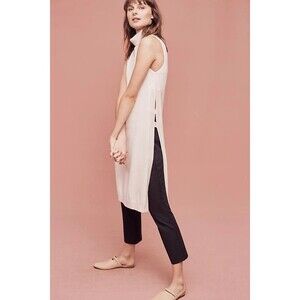 La Fee Verte Renna Turtleneck Tunic Long Cut Out Sleeveless Sweater Size M